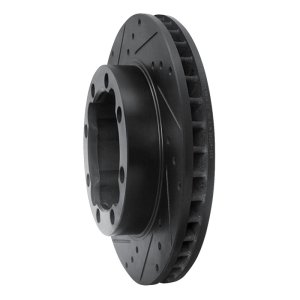 Chevrolet K2500 Brake Rotor (1) - Front Left - R1 Concepts - Drilled & Slotted - Black - `88-`00